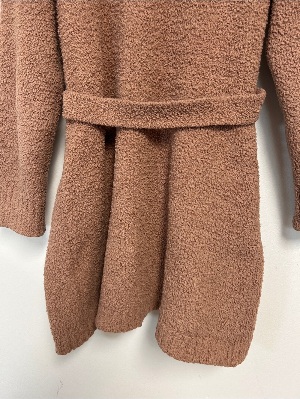 Skims Cozy Collection Textured Knit Boucle Belted Brown Short Robe Size L/XL - Picture 13 of 16